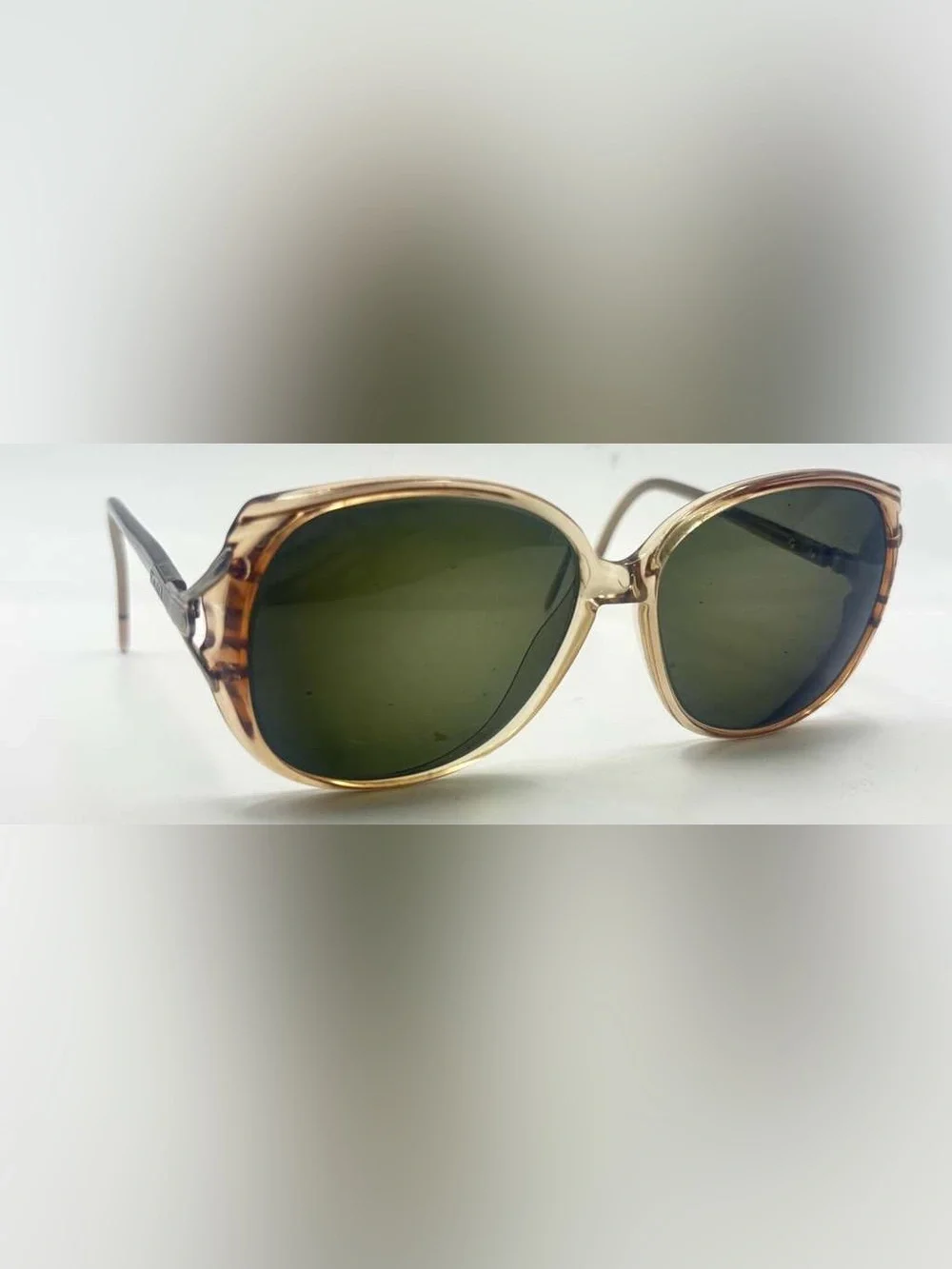 Vintage Luxottica Brown Translucent Oval Sunglasses Frames Only